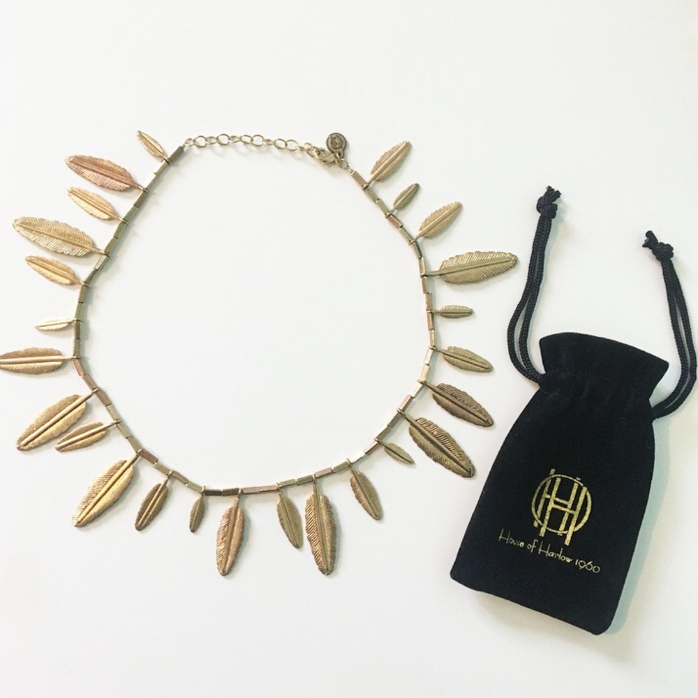 House of Harlow 14k Gold Plate Feather Necklace